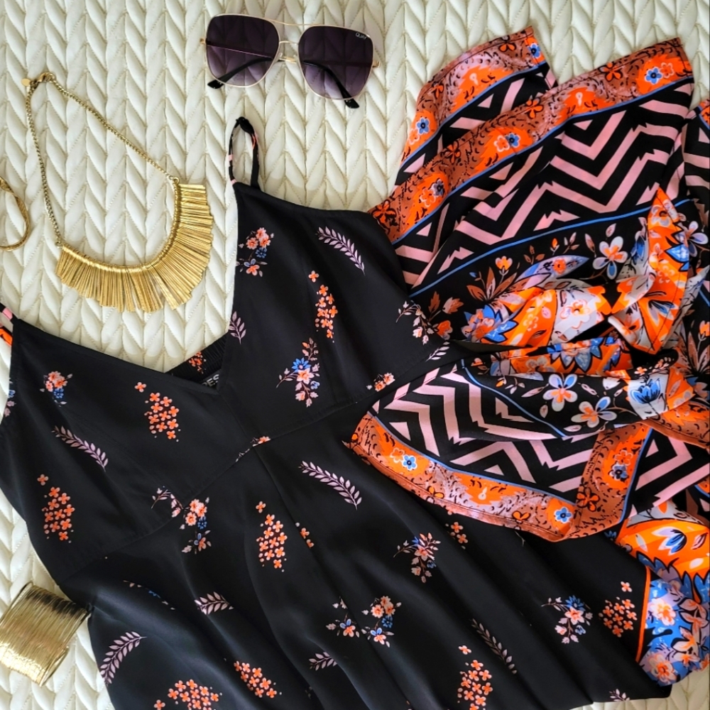 Express Casual Floral Dress Black